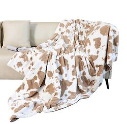 Handuo Super blød sofa tæppe, tv-seng fuzzy tæppe khaki 160*200cm