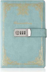 Heytea Päiväkirja lukolla tytöille/naisille/pojille, päiväkirja lukolla lapsille lahja, PU-nahkainen muistikirja lukolla, lukittu päiväkirja matkus...