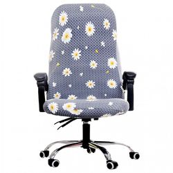 Bugu Blomstermønster Stretch Office Computer Chair Cover, 10 Betræk