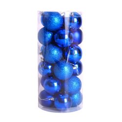 Kuankuanbao 24pcs 40mm Christmas Xmas Tree Ball Bauble Hengende Home Party Ornament Dekor Blå