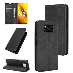 Gangxun Sag For Xiaomi Poco X3/x3 Nfc Premium Læder Magnetisk Lukning Sort
