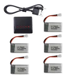 5 in 1 akkulaturi 5kpl 3.7V 550mAh litiumpolymeeri Li-Po paristot ja USB-kaapeli SYMA Q11 H99W: lle