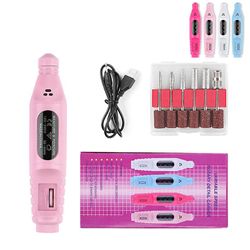 Wiuo Nail Machine Profesjonell Elektrisk Nail Files Nail Drill Set Manikyr Polering Shape Machine USB Rosa