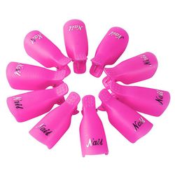 10pcs Nail Art Soak Off Cap Clip Uv Gel Polsk Remover Wrap Tool Fingers Fluid til fjernelse af lak manicure værktøjer Lilla