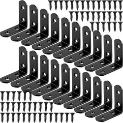 20 kpl suorakulmainen musta kiinnitysteline L-muotoinen kiinnike kulmakiinnike 90 asteen ruostumattomasta teräksestä valmistettu metallikiinnike 40...