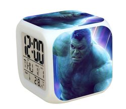 Uusi Hulk herätyskello led hehkuva digitaalinen 7 värin vaihto pöytäkello ES1158