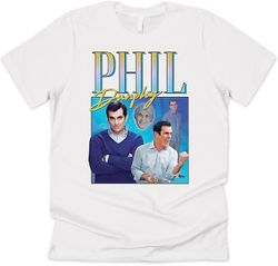 Phil Dunphy hyldest Top sjovt moderne tv-show Retro 90'erne Vintage Cam T-shirt Hvid M
