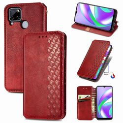 Gangxun Sag for Realme C12 Flip Cover Tegnebog Flip Cover Tegnebog Magnetisk Beskyttende Handytasche Sag Etui - Rød
