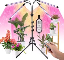 Sakee Led Grow Lights til indendørs planter Fuldspektret plantelys med 15-60 tommer justerbart stativstativ, rød blå hvid gulvvækstlampe med 4/8/12...