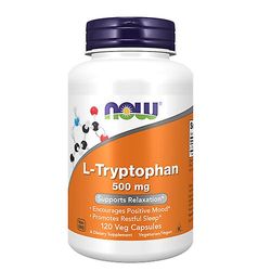 NOW Foods Nyt Foods L-Tryptofaani, 500 mg, 120 Vcaps (pakkaus 1)