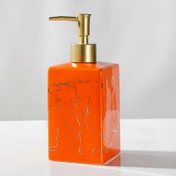 Nestemäiset saippua-annostelijat Marmoroitu keraaminen manuaalinen saippua-annostelija voide shampoopullo aromaterapiapullo kylpyhuonetarvikkeet L-...