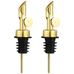 2kpl painotettu ruostumattomasta teräksestä valmistettu pullokaadot oliiviöljyn annostelija nokka automaattinen flip lipeä kaada nokka Golden 12.5X...