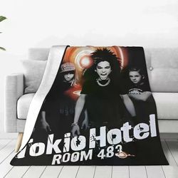 Kerota Huone 483 Tokio Hotel Neulotut peitot Fleece Throw peitot Koti Sohva Painettu Kevyet päiväpeitot 125x100cm