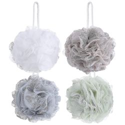 4 pack mesh puff bad svamp - mesh loofah kroppen eksfolierende dusj ball dusj svamp