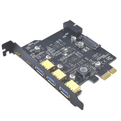 Neste generasjons Type-C USB 3.2 Gen2 PCI-E-kort med 5-ports hub og intern kontakt – utvid PC-mulighetene
