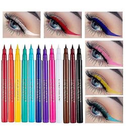 12 farver Mat Flydende Eyeliner Sæt, Vandtæt langvarig Mat