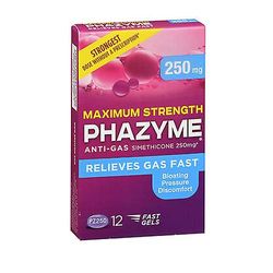 Med Tech tuotteet Phazyme Anti-Gas pehmeät geelit, 250 mg, 12 pehmeää geeliä (1 kpl pakkaus)