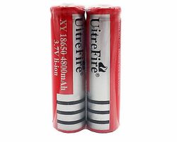To 18650 lithiumbatterier 9800mAh 3.7v lommelygte med stor kapacitet Lille blæser genopladeligt batteri 18650 9800 (flat head) red