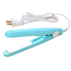 Mxfz Dual-purpose Mini Curling Iron Straight Clip Bærbar Letvægts hår Fladjern til hjemmerejser Blue