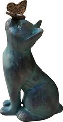 Ubiuo Kissa ja perhonen Uteliaisuus Puutarhapatsas, Ulkohartsipatsas Kissa perhosella Puutarhan patsas Puutarhakissan patsas Eläinveistos Kissa