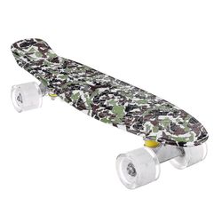 Suren 22" Junior Youth Skateboard Mini Standard Skate Board med høj rebound led blinkende pu hjul Sort