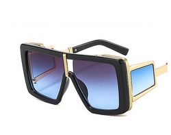 Langytx 2022 Nye kvinders solbriller Big Frame Siamese Briller Punk Rock Avantgarde Fashion Ins Street Mænds solbriller AVG6 Normal