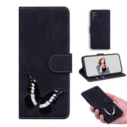 Etui til Oneplus Nord N10 5g Butterfly Cover Premium Læder Magnetisk- Pink Sort