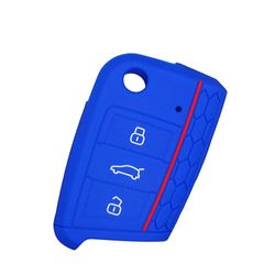 Sinknap Key Remote Case Cover Shell til Golf 7 Mk7 Skoda A7 silikone biltilbehør Blå