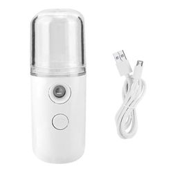 Bärbar Usb uppladdningsbar Face Mist Sprayer Luftfuktare Diffusor 30ml Vatten Tank1st-vit