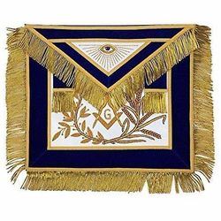 Bricks Masons Master mason guld broderet forklæde firkantet kompas med g blå