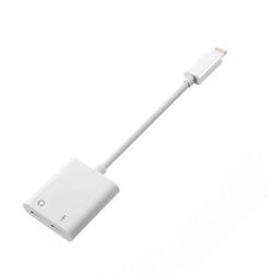Dual Lightning -kuulokkeiden ääni- ja lataussovitin yhteensopiva iPhone 8/8 Plus / 7 / 7 Plus -laitteiden kanssa, tukee iOS 11.0:aa Valkoinen