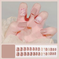 Bærbar negle patch aftagelig blød negle patch gelé lim færdig søm patch wearable nail patch Tender en vævet
