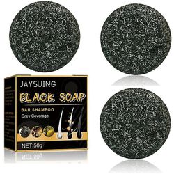 3x sæbe hår mørkere shampoo bar reparation grå hvid hårfarve farve hår nærende, shampoo naturlig grå glans sort sæbe til mænd