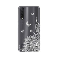 Crazy Kase Skrog til Xiaomi Mi 9 Blød Lite Mandala blomst og hvide sommerfugle