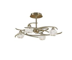 Inspired Lighting Maremagnum Semi Flush Loft 4 Lys G9, Antik Messing