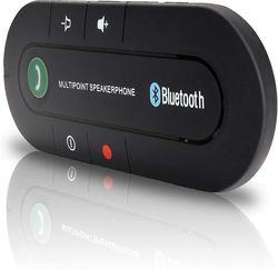 Tmall Auto Bil Håndfri Bluetooth Solvisir Håndfri Bilsett Tilbake Kompatibel med Iphone, Samsung For Gps, musikk, ring