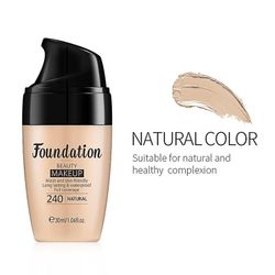 3 färger Face Makeup Foundation Cream Vattentät Make Up Liquid Foundation Oil Control Cover Base Concealer Make Up Cosmetics