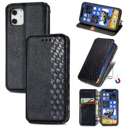 Kompatibel med iphone 12 Flip Case Etui Vintage Wallet Flip Cover med magnetisk lukning Coque - Blå sort