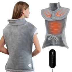 Lämmitystyyny, sähköinen lämmitystyyny selän niska- ja hartiakipujen lievittämiseen Harmaa 60x90cm