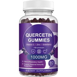 Quercetin gummies - quercetin med bromelain C-vitamin & zink &; hyldebær + vitamin D3 - 5 i 1 immunforsvar