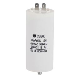 CBB60 450V 40uf vesipumpun kondensaattori pesukoneelle 50 / 60Hz