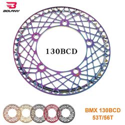 Bolany 130 Bcd Bmx Folding Bike Chainwheel Cnc Al Hollow Design Ultralight Kædehjul 53t 56t Plating Chainring Rose guld
