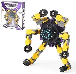 AIR Finger hånd spinner legetøj med transformerbar kæde mekanisk spiral twister (gul)