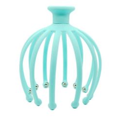 Coosilo 12-klo hovedmassager Blæksprutte Roterende bold Afslappende massager Meridian Hovedmassager blå 13*13*16cm