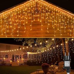 15m LED Eisregen Lichterkette 8 Lichtmodi Lichtervorhang mit Speicherfunktion und Timer fr Auen Party Weihnachten Deko tyyli3731