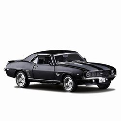 1:36 Chevrolet USA 1969 Camaro SS Vintage matta musta painevalettu metallinen automalli lelu keräykseen lahja lapsille A318 matta musta nobox