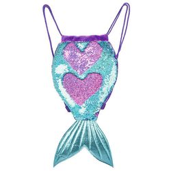 Winomo Mermaid Tail Sequin Reppu Kiristysnyöri Glitter Bag Säilytys Olkalaukku koulun liikuntasalitanssiin (turkoosi violetti, suuri koko) Kuten 57...