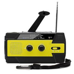 Jying Solar Emergency Radio Hånd Crank Vejr Radio med læsning lampe mobiltelefon Oplader Grøn Gul