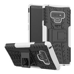 Stødsikker rustning sag til Samsung s10 med støttefod all inclusive dække hvid rpc2369