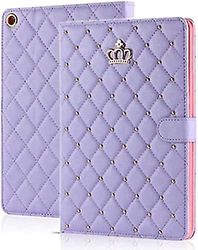 Ipad 10.2 2021/2020/2019 9./8./7. sak, Crown Design Diamond Cute Elegant Pu Leather Smart Auto Sleep/wake Kickstand Støtsikkert deksel til Apple Ip...